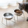 Monkey-shaped Raised Cat Bowls Stainless Steel Pet Feeder Container  Wet Dry Food