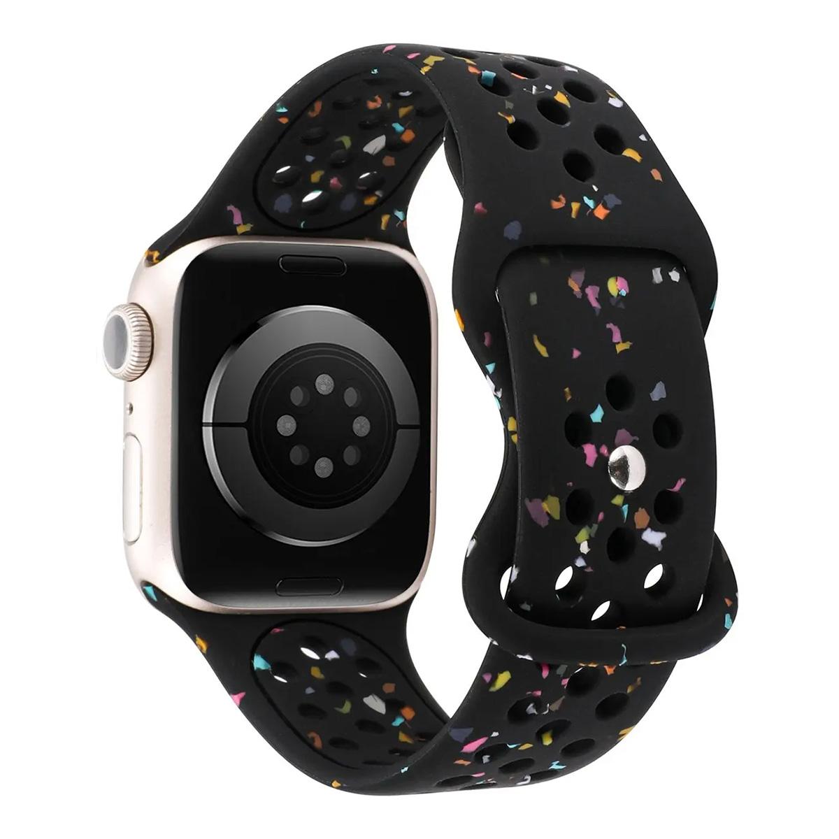 

Силиконовый ремешок для Apple Watch, ремешок 49 мм, 44 мм, 45 мм, 42 мм, 41 мм, 42 мм, 38 мм, ремешок для часов, браслет Correa для iWatch 4 5 6 7 se 8 9 ultra For 38mm 40mm 41mm чёрный