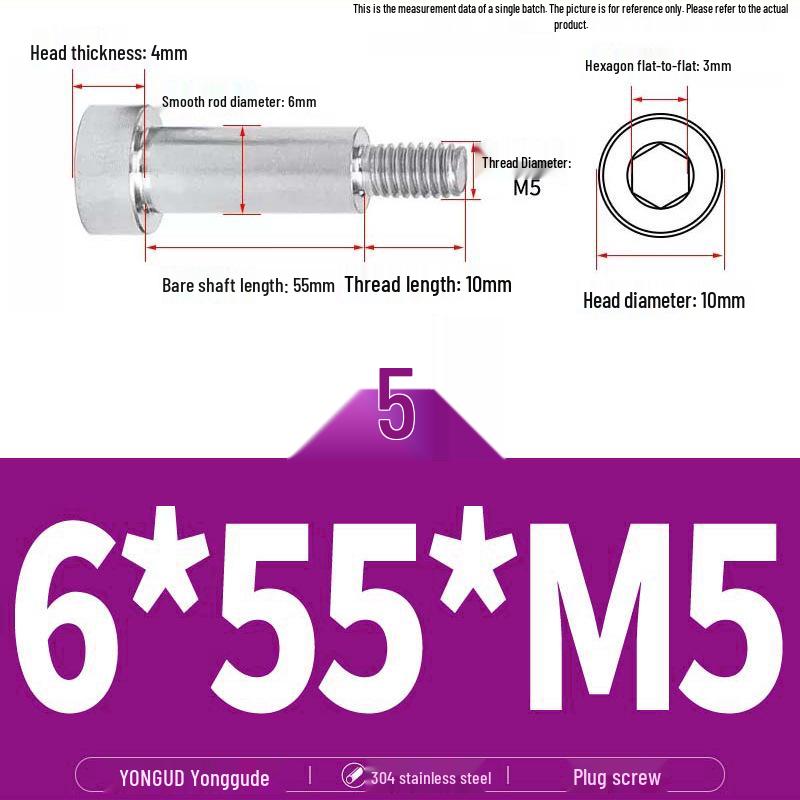 304 Stainless Steel Hex Socket Shoulder and Step Screw Set