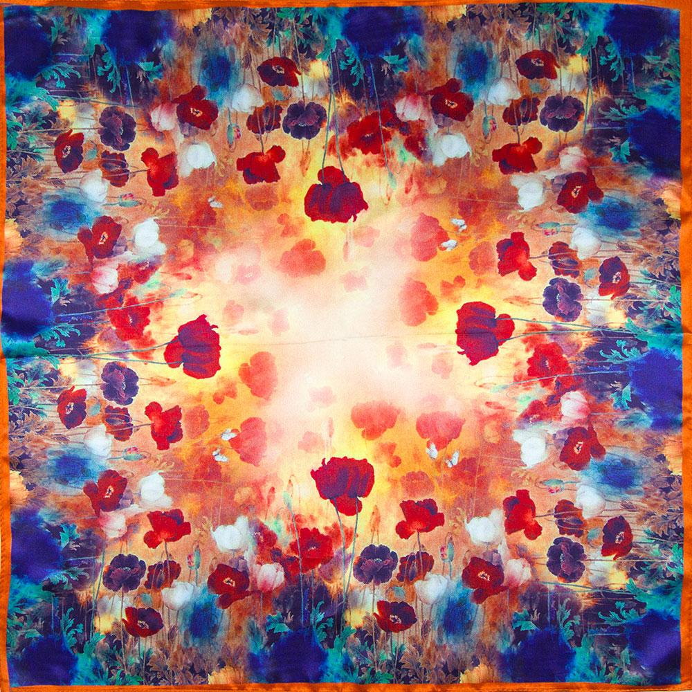 53cm 65cm 100% Natural Silk Smooth Scarves Muffler Female Customized Square Autumn Women's Shawl Hijab Friend Gift Kiss Painting