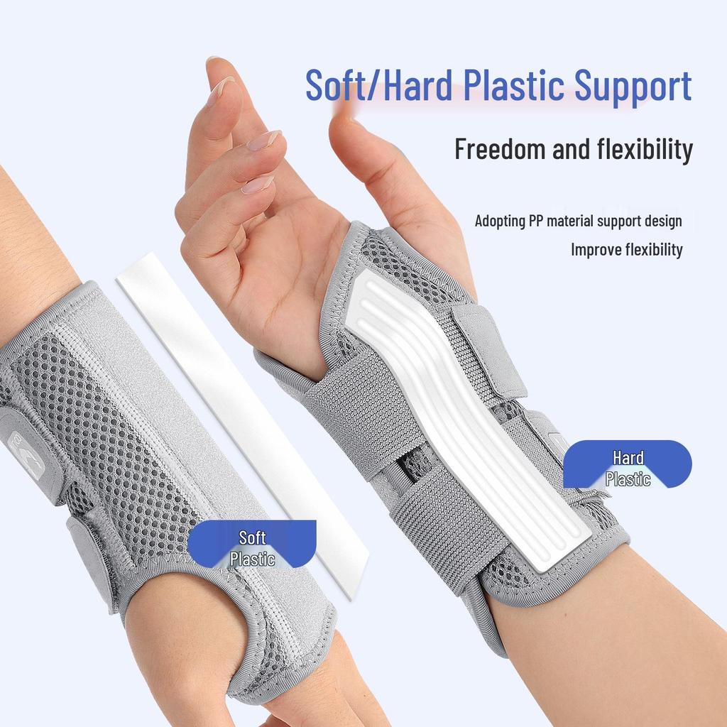 Adjustable Double Band Wrist Support for Knuckle and Thumb Strain - Thin Style