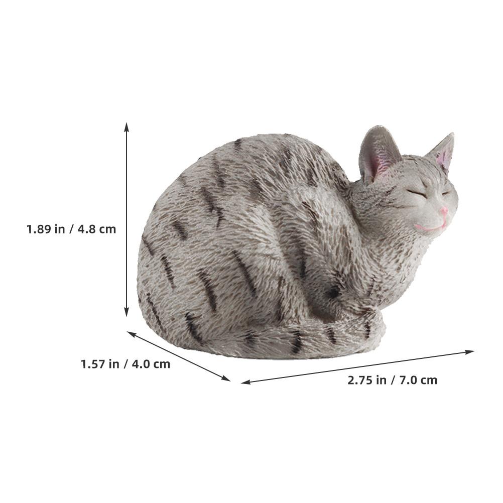 Cute Garden Cat Statue Plastic Sleeping Cat Sculpture Decorative Lawn Patio Yard Ornament Outdoor Garden Decor