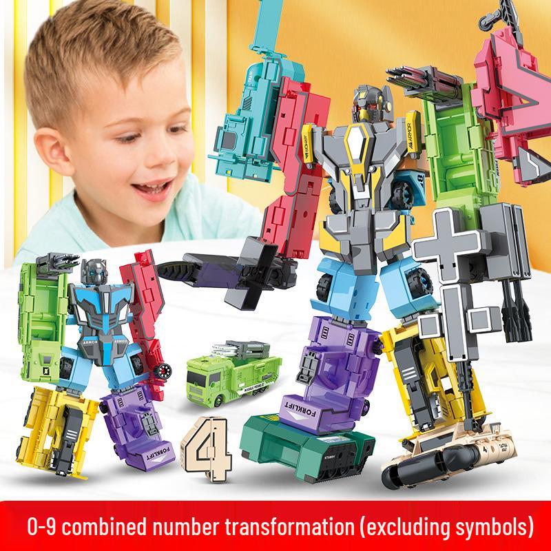 Children's Transforming Number Robot Toy Combiner – Assembled Autobot