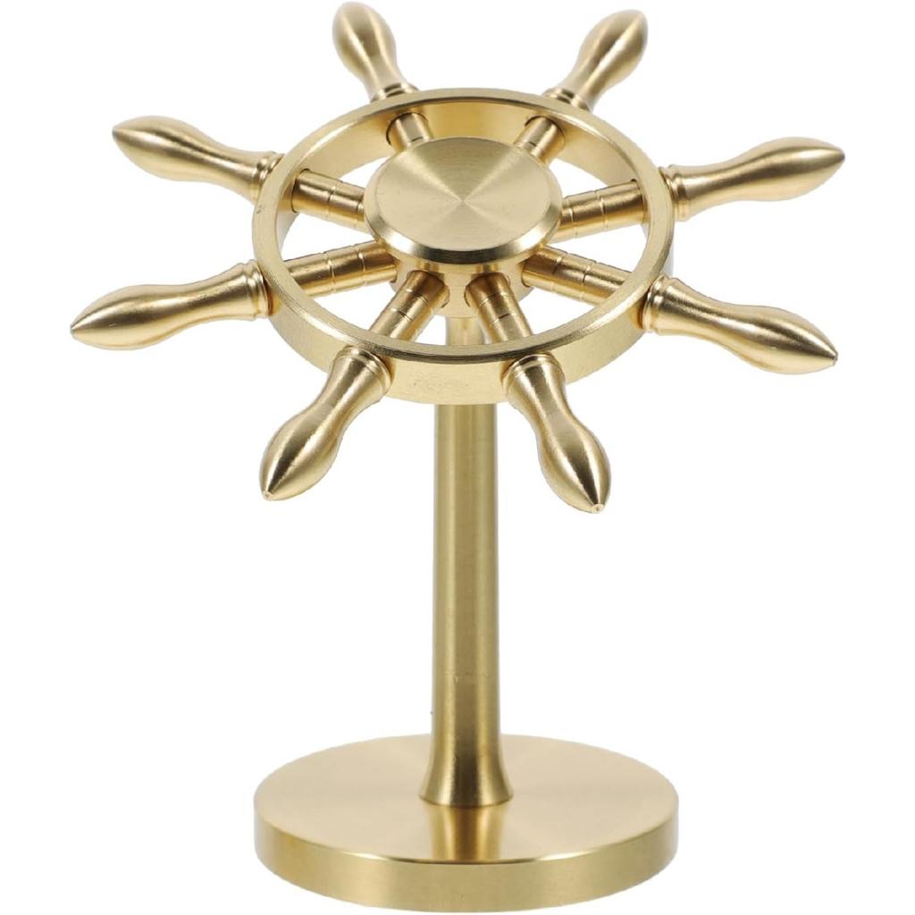 Fidget Spinners, Brass Spinner Fidget, Kinetic Desk Toys Spin with Stand, Gyro Wheel Toy, High Speed Bearing Hand Spinner Anxiety Finger Toys Gyro