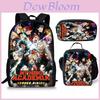 My Hero Academia Backpack Set With Oxford Fabric And Cartoon Print For School And Training