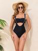 Fashion Black Two Piece Triangle Bikini Set Sexy Backless Swimsuit For Beach Vacation