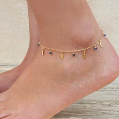 Hot-selling Foot Accessories In Europe and the United States, Popular Foot Accessories In Summer, Simple and Exquisite Small Leaf Fringed Anklet