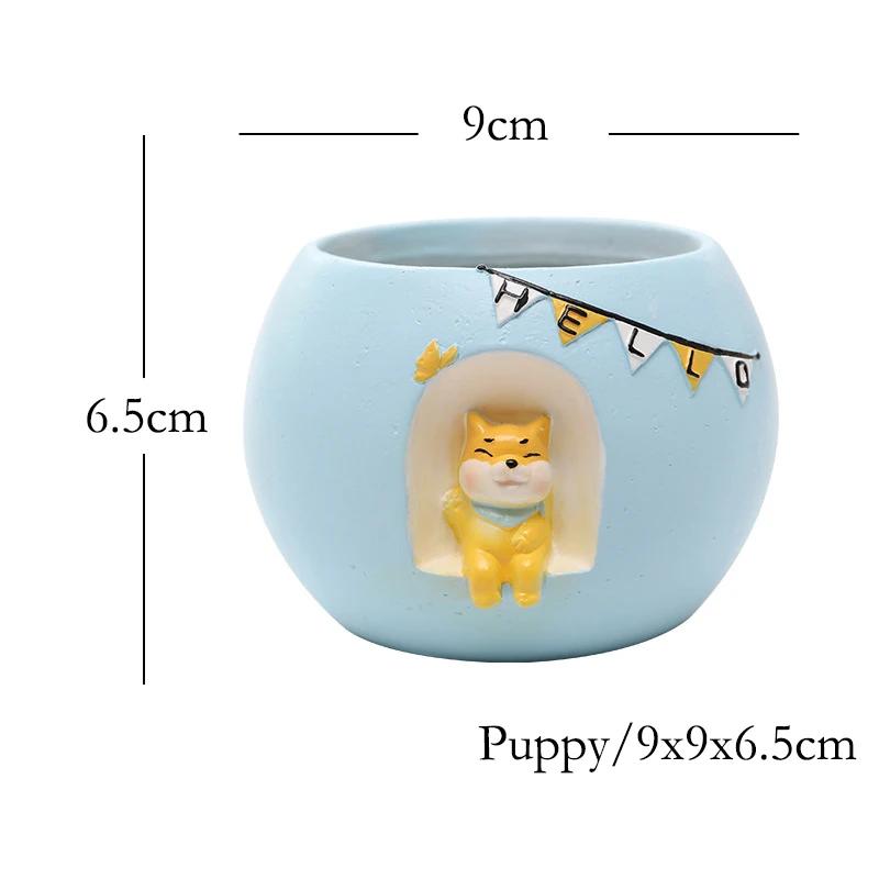 

Cute Animal Party Small Plant Pot Resin Succulent Planter for Home Office Desk Mini Ornament Fairy Garden Flowerpot Decoration