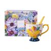 JOYYE Floral Moon Mug with Spoon