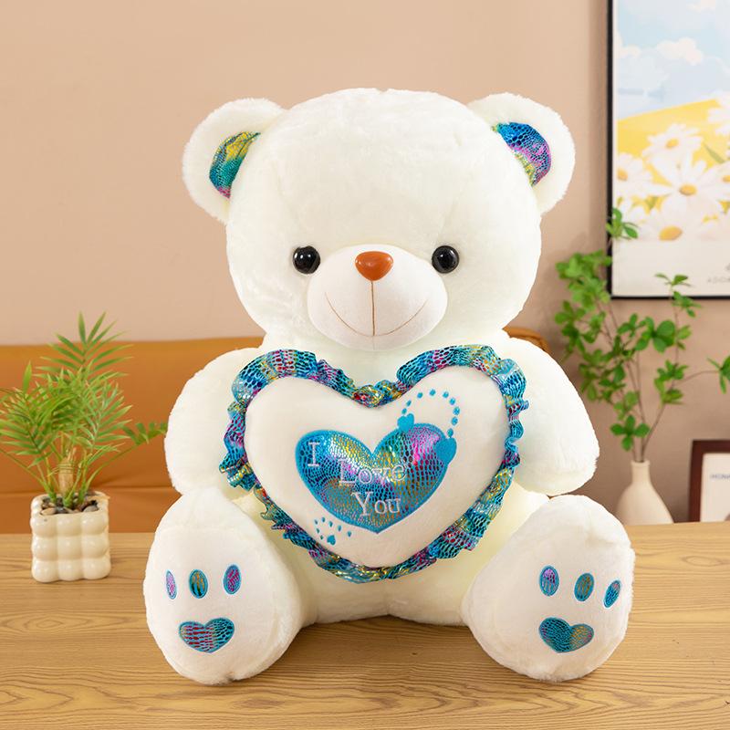 Cute Glowing Music Bear Plush Toy Valentine's Day Confession of Love Bear Doll Girl Birthday Gift