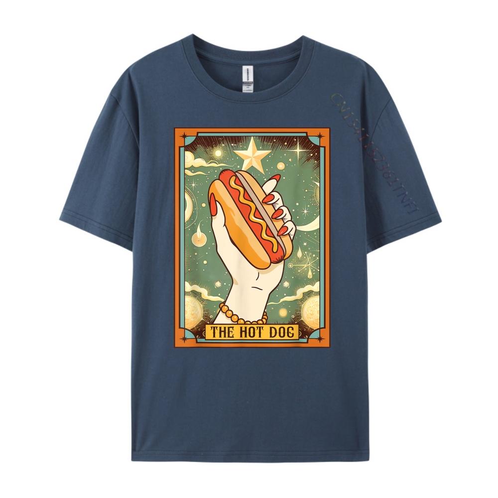 Hot Dog Bun Lover Foodie Food Lover The Hot Dog Tarot Card Camisetas Durable and Wearresistant Vintage T Shirts Party
