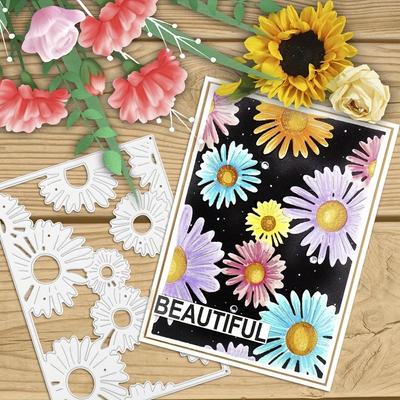 Blumen-Hintergrund-Rahmen, Metall-Stanzformen für Kartenherstellung, Scrapbooking, DIY-Album, Papierhandwerk, gestanzt