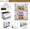 Fruit Basket, 2 Tier Fruit Basket, 2pcs Kitchen Organizer Basket with Wooden Lid Stackable and Wall Mountable Basket for Snacks and Vegetables Storage