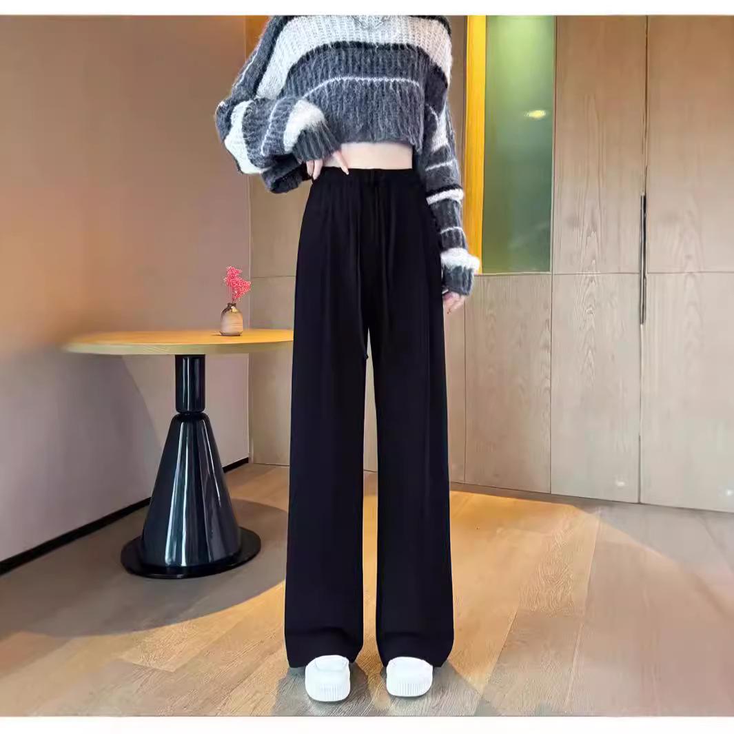 

Sticky Rice Women s Wide Leg Pants - Loose, Floor-Length, Sports Casual, Spring to Winter 2023 Collection XXL