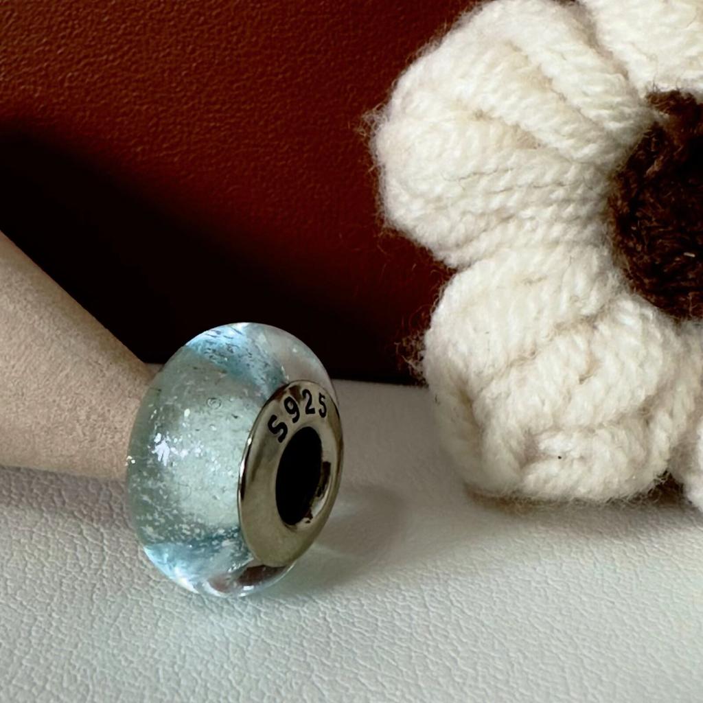 Colorful copper Mini Murano Glass Bead Charms Charm Fits Authentic Bracelets Blue Faceted Murano for Women Necklaces Jewellery