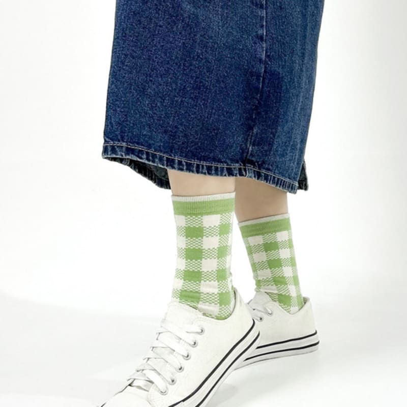 YELLOWSOCKS GINGHAM CHECK MINT