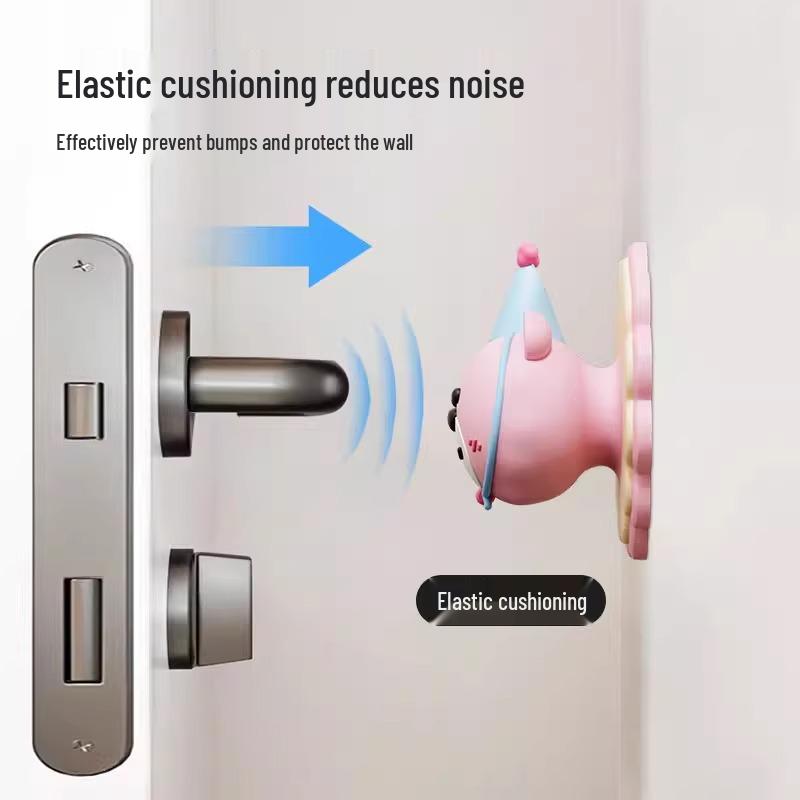 Welcome Offer: Creamy Bear Silicone Door Handle Protector - Cute Bedroom Door Stopper