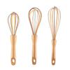 Fruste in Silicone Manuali Manico in Legno Sbattiuova Pratico Frusta a Mano per Impasto Strumento per Dolci da Cucina Domestica