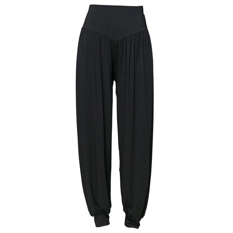 Dámské modální harémové kalhoty s širokými nohavicemi na jógu: Dlouhé, pohodlné taneční/sportovní sukně-kalhoty