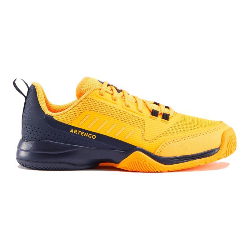 DECATHLON TS500 FAST Comfort Shock Abrasion Resistant Low Top Trainers Fluorescent Yellow Kids