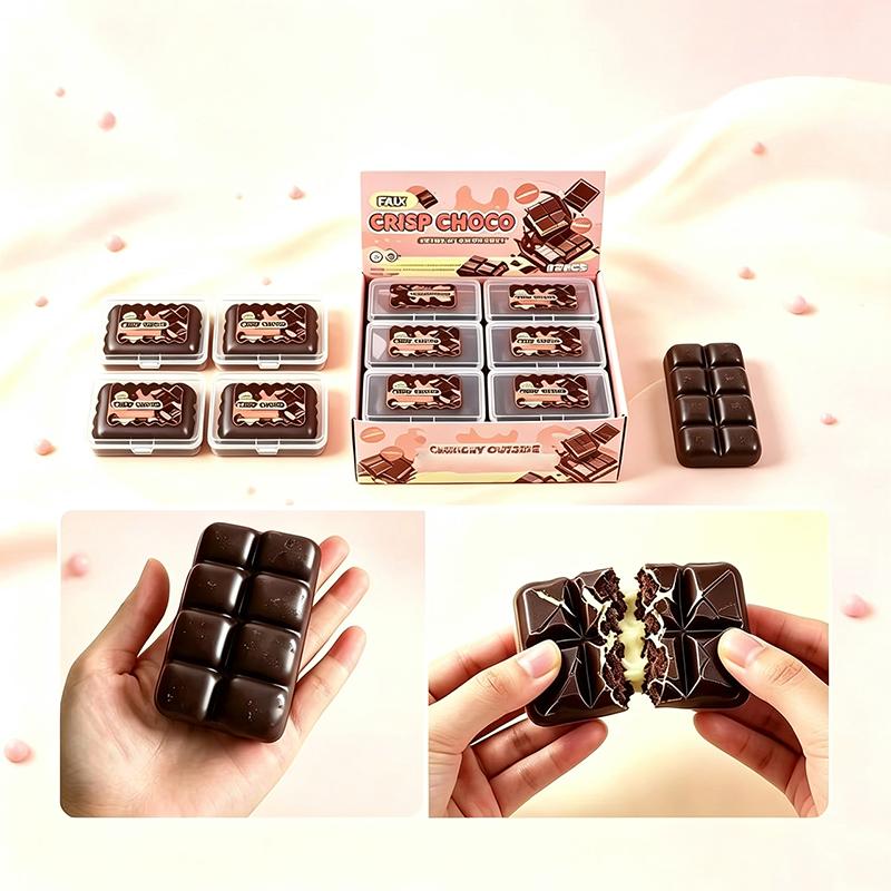 Crispy Choco Squeezable Toy With Crunchy Outside Soft Interior Realistic Look Perfect For Stress Relief Gift For Kids Adults