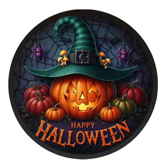 Festive Halloween Decorations LED Glowing Hanging Decor, Acrylic Window Ornament with Light, Spooky Ambiance Sign for Door Wall Haunted House,