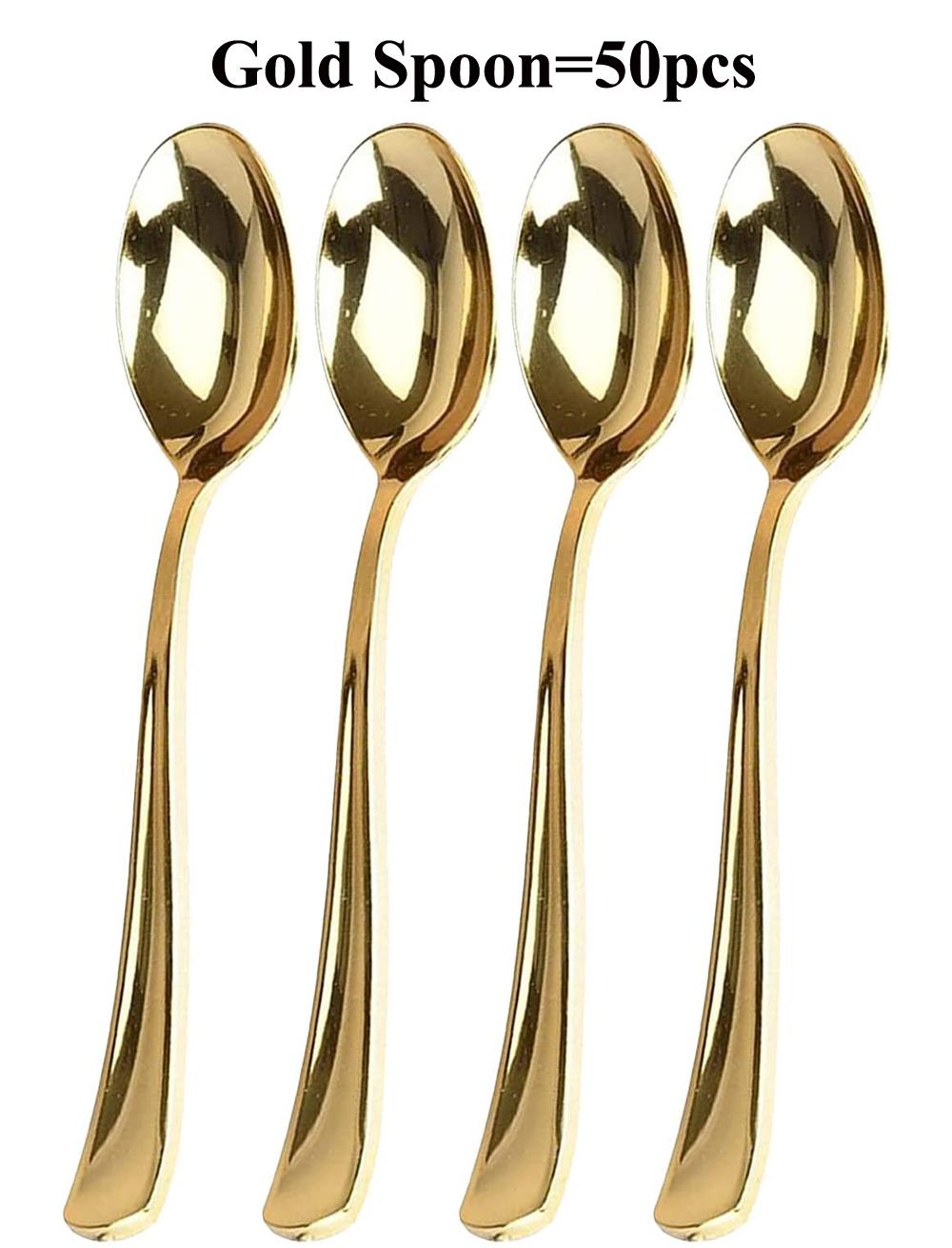 

75 шт. золотое пластиковое серебро - одноразовые пластиковые столовые приборы с золотым блеском - пластиковые столовые приборы включают 25 вилок, 25 ложек, 25 ножей