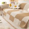 Anti-Scratching Chessboard Plaid Sofa Towel Sofa Cover Cloth Four Seasons Universal Sofa Cushion Sand Straight Row Cover Blanket One-Piece Cushion