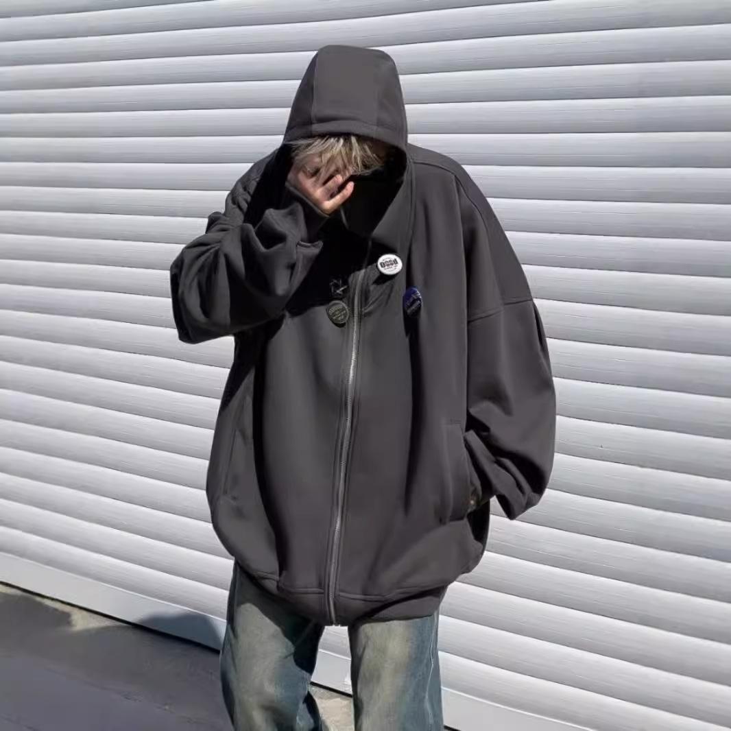 

Ретро кардиган на молнии с высоким воротником, мужское новое пальто-худи на зиму XXL