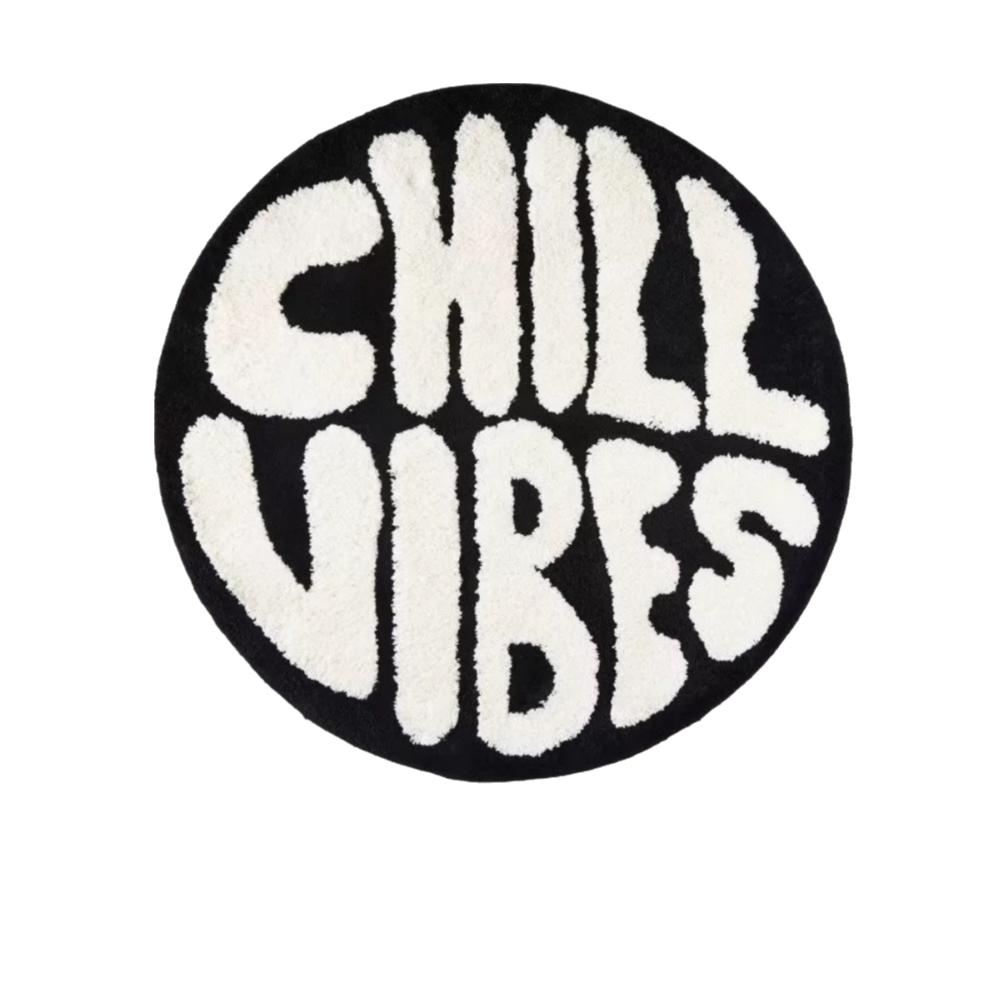 Weicher 3D Runder Teppich Kaschmir 60x60cm Schlafzimmerteppich Buchstabenmuster Hochabsorbierend Flauschige Kreismatte Wohnzimmer