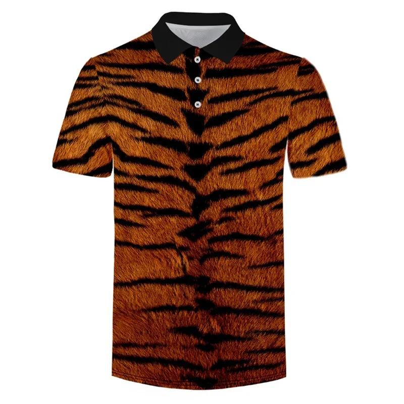 Summer Men's Fashion Short Sleeve Polo Shirt Colorful Pattern Design 3D Printed Outdoor Wear Comfortable Polyester Fiber