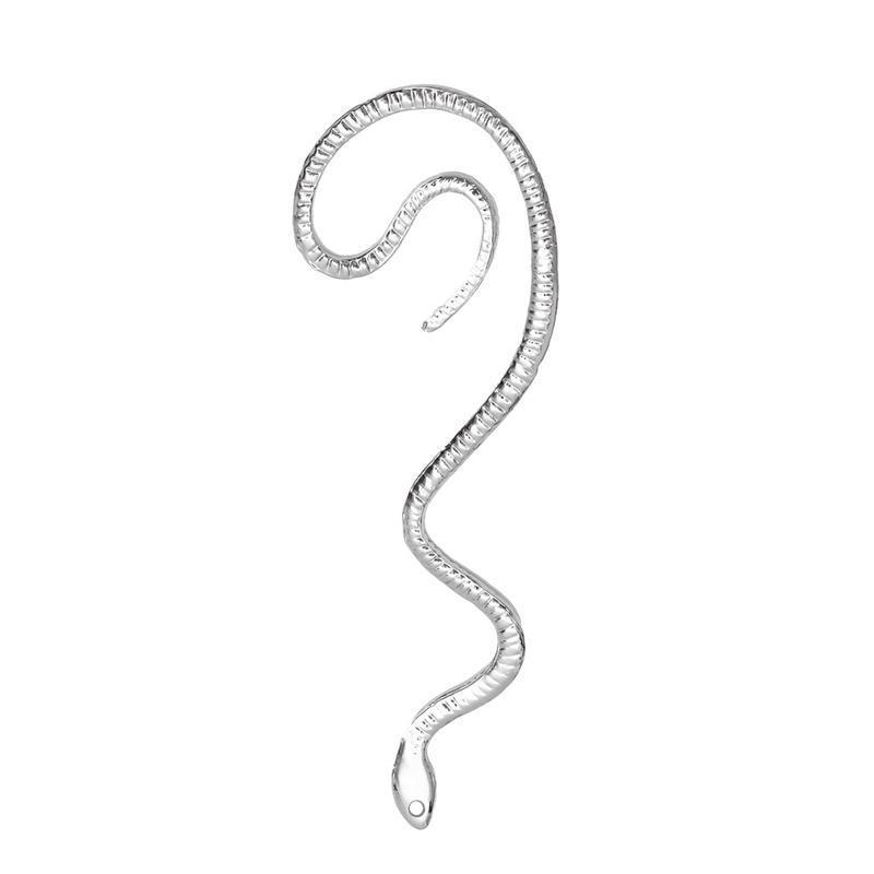 

Европейские и американские извилистые ушные крючки в форме змеи с преувеличенной индивидуальностью, нишевый дизайн, металлические зажимы для ушей без отверстий, одиночные универсальные серьги B серебряный