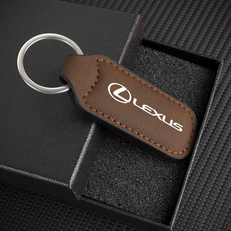 Leather Car Keychain Key Ring Pendant For Lexus LS LC RZ IS350 ES300 GS350 CT200h GX460 LX570 RX500h NX300 UX260 LM Accessories