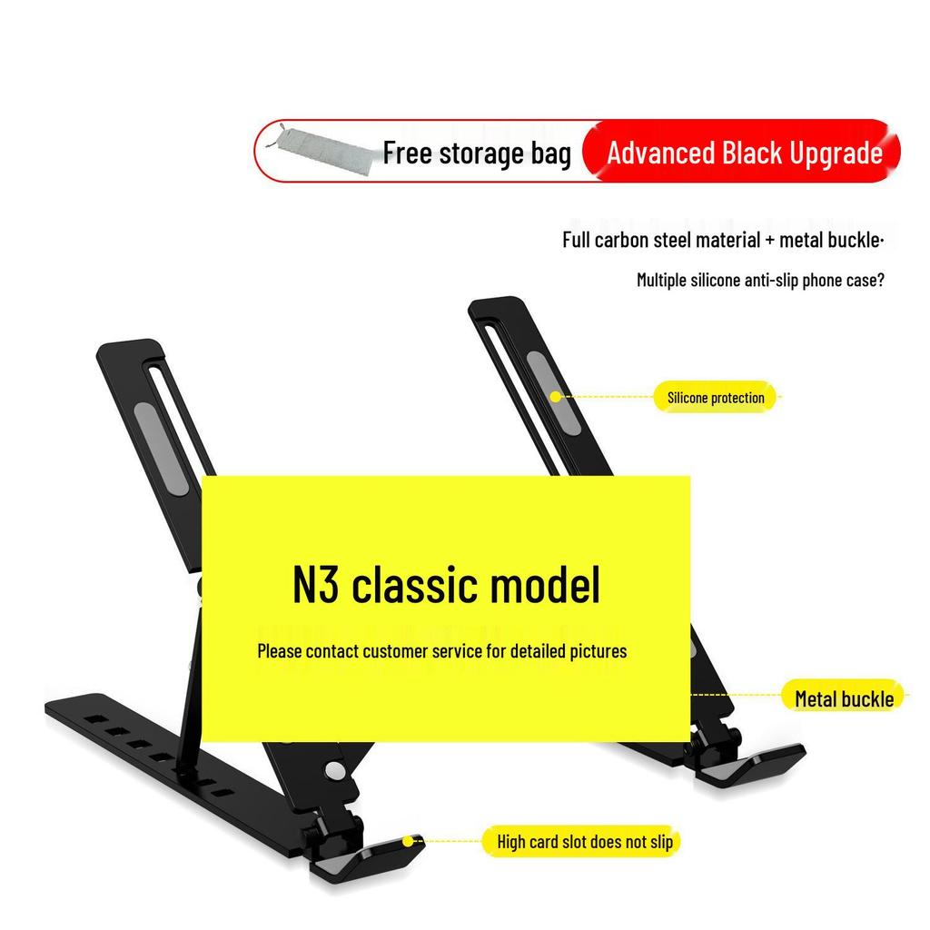 Aluminum Alloy Adjustable Laptop Stand with Cooling and Folding Features