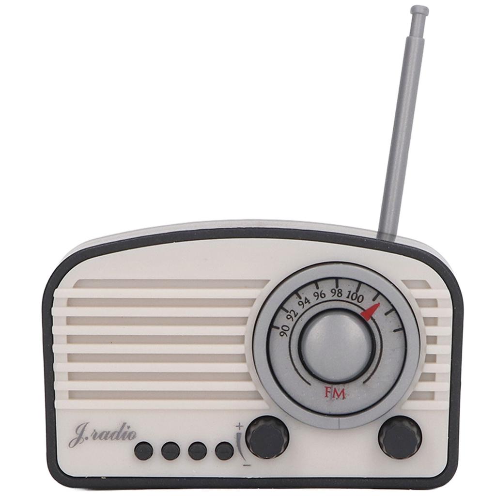 Dollhouse Mini Radio Model Vintage Cute Decoration Realistic Dollhouse Radio Model Toy for Children Black