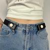 1pc Press Buckle Style Lazy Belt Women'S Versatile Jeans Belt Invisible No-Trace Elastic Stretch Belt Adjustable Length