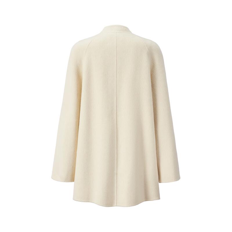 GIOVANNI VALENTINO Women's Winter Wool Blend Round Neck Coat