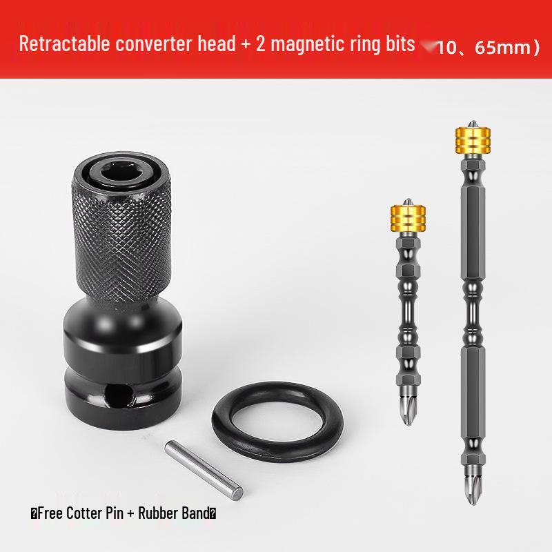 Electric Wrench Conversion Kit: Multifunctional Air Impact, Drill Chuck, Socket & Universal Connector.