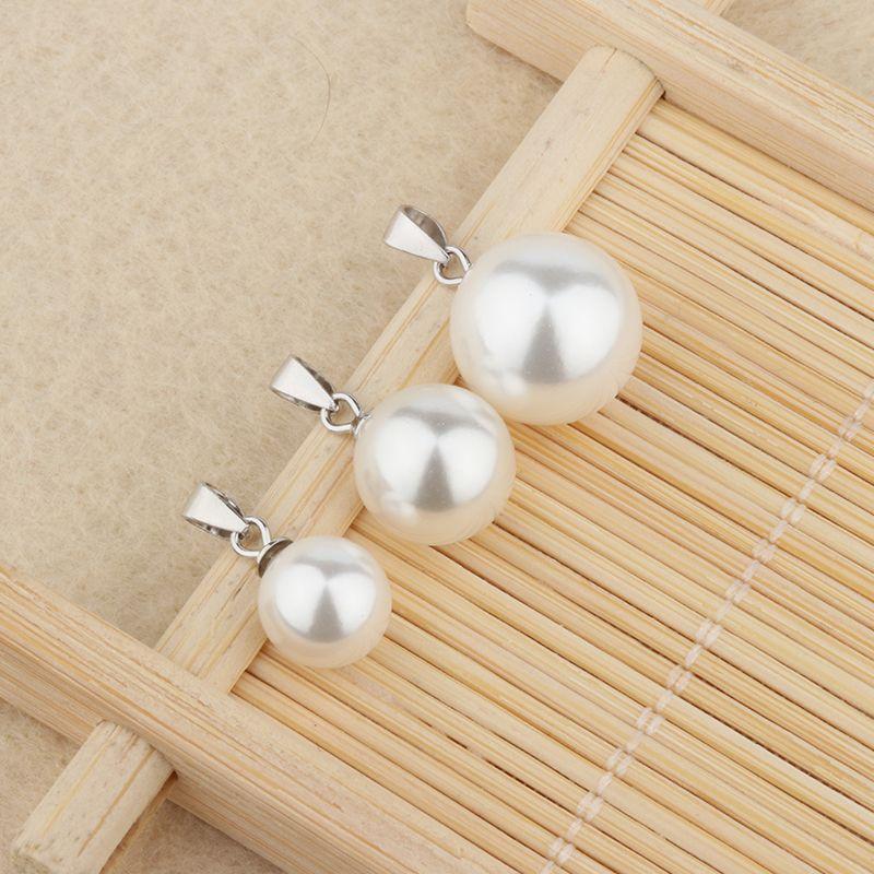 

Celebrity Style 925 Sterling Silver Single Female Pearl Pendant 8mm shell bead pendant a price