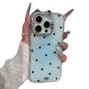 INS Style Full-Screen Polka Dot Cat Lens Case for iPhone 17/16 Pro Max - Simple Design for iPhone 15/13