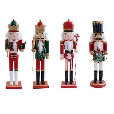 New 38cm Wood Nut Cracker Wood Soldier Puppet Christmas Gift Decoration Ornament Hand Walnutcracker