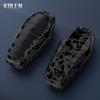Abs Carbon Fiber Car Key Case Cover Shell For Byd Qin Plusdmi Atto 3 Han Ev Dolphin Durable 4 Buttons Protected Keychain Fob Bag
