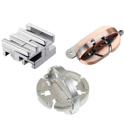 3PCS Brain Teaser Interlocking Puzzles Metal Logic Test Mind Challenge Educational Problem Solve Toys Novelty Gifts For Kids