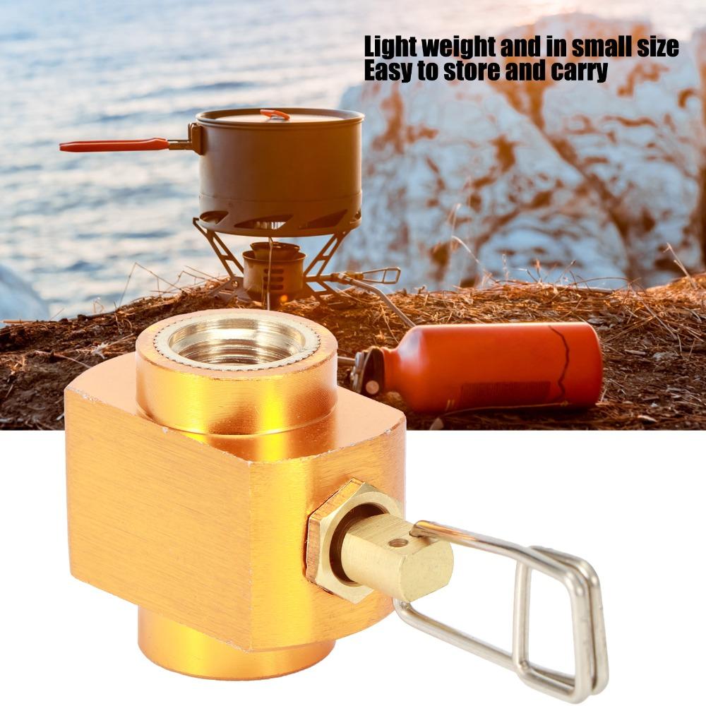 Hexagonal Body Canister Adapter Gold Gas Conversion Connector Backpacking Trips