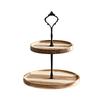 Solid Wood Serving Tray Detachable Multi Layer Frame Wood Grain Texture Display Tray Stable Bracket Smooth Storage Tray