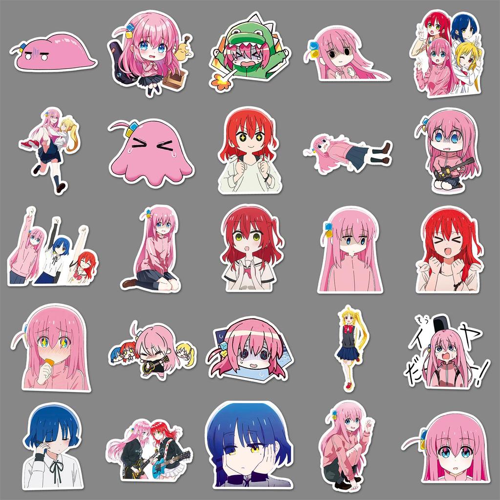 Lonely Rock Anime Journal Stickers - 50 Sheets for DIY Decoration