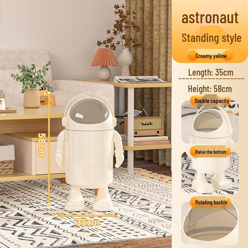 

Creative Cute Astronaut Trash Can with Lid for Living Room, Bedroom, Kitchen