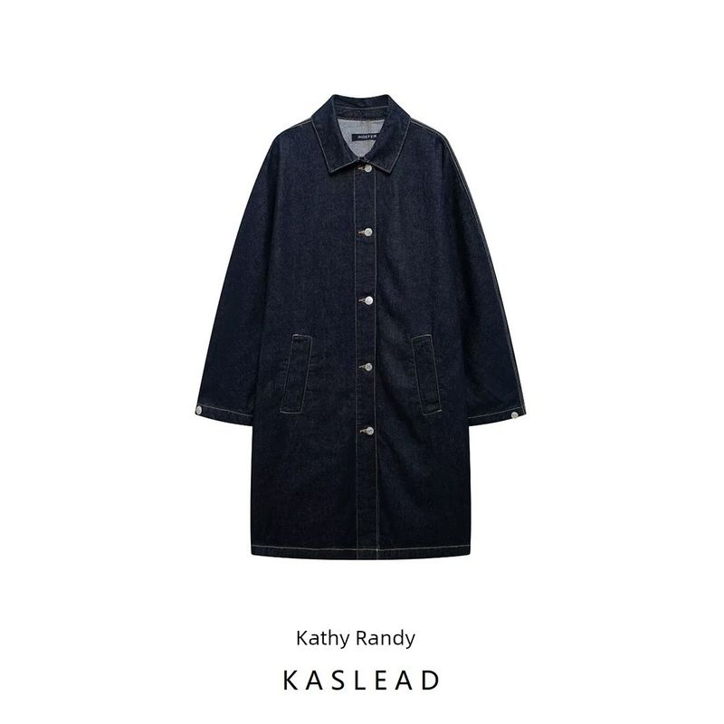 Kaslead New Arrival Women's Clothing Fashion Style Fashion Denim Trench Coat Jacket Outwear 3607274