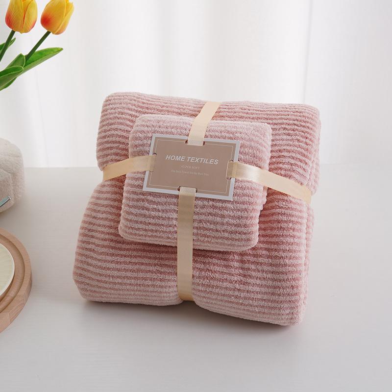 Coral Velvet Towel Bath Towel Set Thickened Absorbent Towel Cover Product Face Wash Towel
