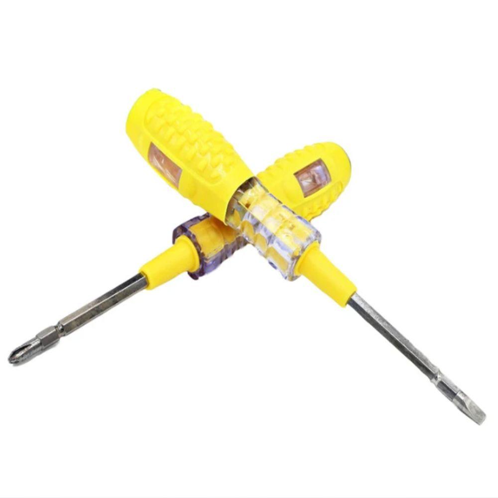 

Dual-purpose Electric Pen Screwdriver Cross Head Electric Tester Pen Electricity Test yellow-flat head
